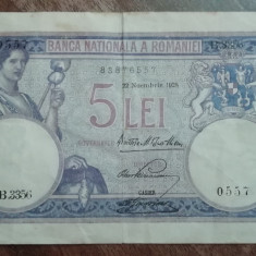 M1 - Bancnota Romania - 5 leI - emisiune 22 noiembrie 1928