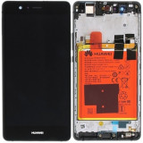 Huawei P9 Lite (VNS-L21, VNS-L31) Capac frontal modul display + LCD + digitizer + baterie negru 02350TMU
