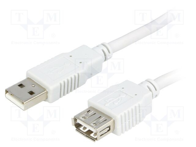 Cablu USB 2.0 BQ CABLE A soclu - A mufă 3m gri deschis