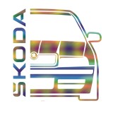 Cumpara ieftin Sticker Skoda Silueta
