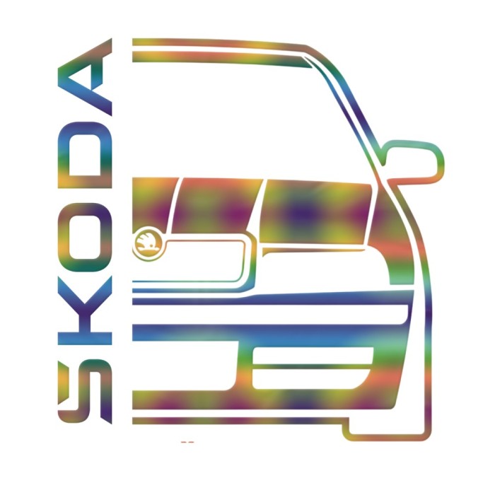 Sticker Auto Skoda , Silueta Eleganta pentru Personalizare Originala
