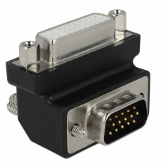 Adaptor DVI 24+5 pini la VGA 15 pini M-T 90 grade, Delock 65425