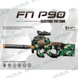 Cumpara ieftin MEGA MITRALIERA P90 CAMUFLAJ,ELECTRICA CU ACUMULATOR,BILE BONUS,INCARCARE USB!, WE