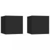 Gossi noptiere, 2 buc., negru, 30,5x30x30 cm, lemn prelucrat