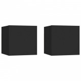 VidaXL Noptiere, 2 buc., negru, 30,5x30x30 cm, lemn prelucrat