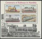 Namibia 1995 - Locomotive, cai ferate, trenuri, bloc neuzat