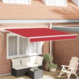 vidaXL Marchiză retractabilă automată roșie 350x250 cm