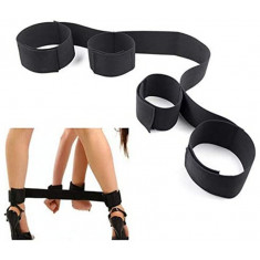 Set corzi imobilizare fetis sexual, nylon si elastic negru, cod produs joc-43