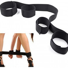 Set corzi imobilizare fetis sexual, nylon si elastic negru, cod produs joc-43