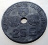 2.031 BELGIA WWII 25 CENTIMES 1946, Europa, Zinc