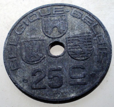 2.031 BELGIA WWII 25 CENTIMES 1946 foto