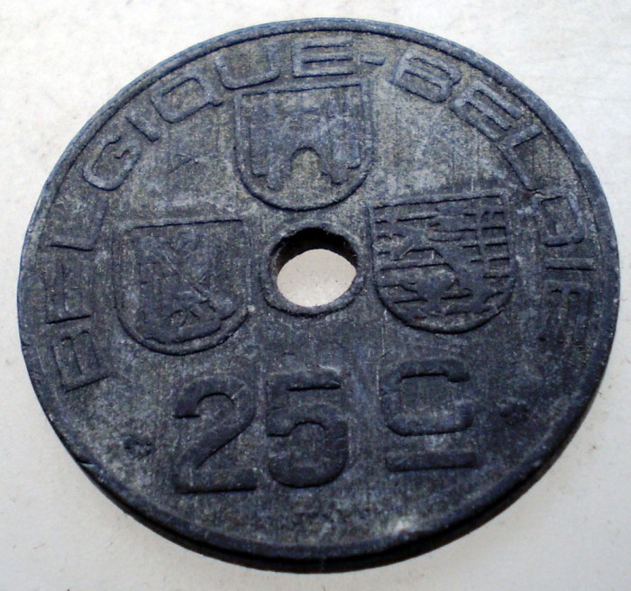 2.031 BELGIA WWII 25 CENTIMES 1946