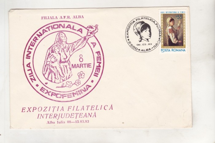bnk fil Plic ocazional Expofil Expofemina Alba Iulia 1983
