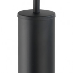 Perie pentru toaleta cu suport dublu-adeziv, Wenko, Turbo-Loc®, Orea, 9 x 12.5 x 39 cm, inox, negru