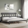 VidaXL Cadru pat cu tăblie 200x200 cm, gri, lemn masiv 3193618