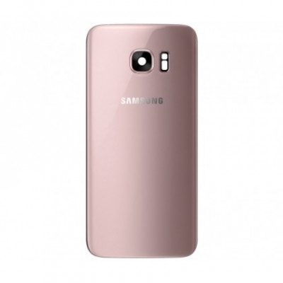 Capac Baterie cu geam camera / blitz , Samsung Galaxy S7 G930 Rose-Gold Original Swap.A foto