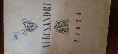 Proza Vasile Alecsandri 1966 foto
