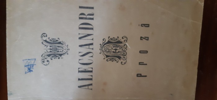 Proza Vasile Alecsandri 1966