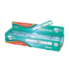 Rigla Keyroad 30cm, plastic, transparent