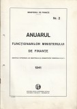 C9507N Anuarul funcționarilor Ministerului de Finanțe, nr 2, Serviciile exterioare ale ministerului și Administrației Comerciale MAT, 1941
