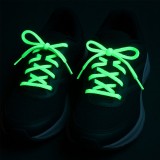 Sireturi fosforescente albe pentru incaltaminte sport, lumineaza verde, 1.25 x 1 cm, textile