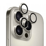 Folie de protectie Camera Spate Anank AR pentru Apple iPhone 16 Pro Max / 16 Pro, Sticla Securizata, Gri Metalic