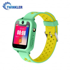 Ceas Smartwatch Pentru Copii Twinkler TKY-S6 cu Functie Telefon, Localizare GPS, Camera, Lanterna, Pedometru, SOS, Joc Matematic - Verde Jad, Cartela foto