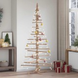 vidaXL Brad de Crăciun din lemn decorativ, 210 cm, lemn de pin masiv 4103973