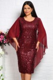 Rochie cu paiete Contesa Bordo - 40Marimea, Yves