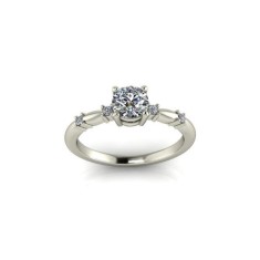 Inel de dama din aur alb 14K, piatra zirconiu - 48