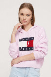 Cumpara ieftin Tommy Jeans pulover femei, culoarea roz DW0DW16528