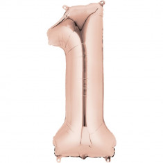 Balon Folie Mare Cifra 1 Rose Gold - 33 x 86cm, Amscan 36210 foto