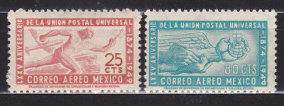 MEXIC 1949 ANIVERSARI 75 ANI U.P.U. SERIE MNH foto