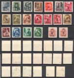 ROMANIA 1945 Transilvania de Nord emisiunea Oradea I lot 20 timbre diferite MNH cu supratipare originale si multiple expertize
