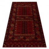 Covor de l&acirc;nă KASHQAI 4346 300 oriental, geometric vin roșu, 67x130 cm
