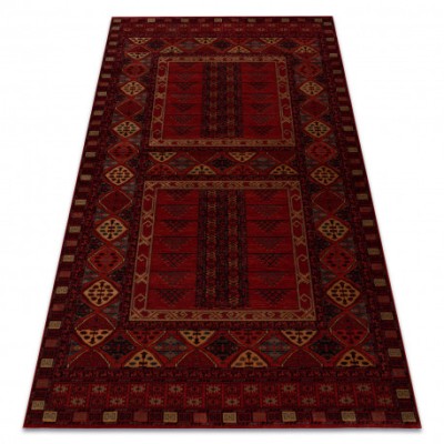 Covor de l&amp;acirc;nă KASHQAI 4346 300 oriental, geometric vin roșu, 67x130 cm foto