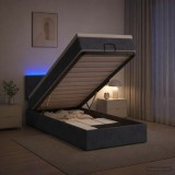 Cumpara ieftin Pat Ottoman cu Saltea si LED Gri inchis 80 x 200 cm Catifea