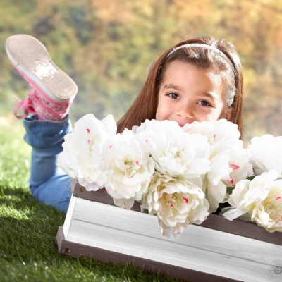 AXI Ghiveci de flori pentru căsuța de joacă, gri și alb foto