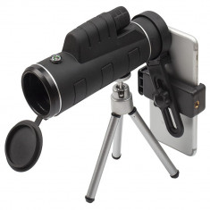 Monocular IdeallStore&reg;, Eagle Sight, 10x42, negru, 15.5 cm, adaptor telefon, husa inclusa