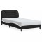 Cadru de pat fara saltea Hvar negru si alb 100x200cm piele artificiala