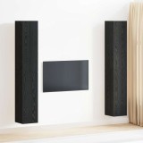 VidaXL Set Dulapuri TV Pe perete 4 pcs Stejar negru 30.5 x 30 x 90 cm