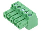 Regletă Conexiuni Deconectabilă 3,81mm 5 Piste Dreaptă Mufă
