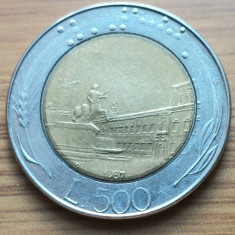 Moneda Italia 500 lire 1987