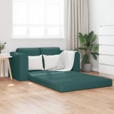 Canapea Extensibila 2 in 1 vidaXL Verde Inchis 148x71x83 cm, Fibra Poliester, Cadru Lemn, Design Modern