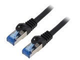 Patch cord S/FTP 6a 3m CCA LSZH negru 26AWG
