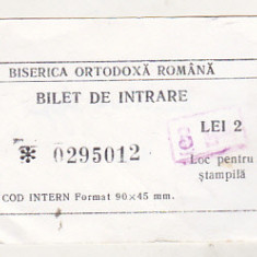 bnk div Bilet intrare - Manastirea Agapia 1982