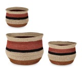 Set 3 cosuri iarba mare multicolora Waylon 25x20 cm, 30x25 cm, 39x34 cm