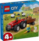 LEGO&reg; City - Tractor de ferma rosu cu remorca si oi (60461), LEGO&reg;