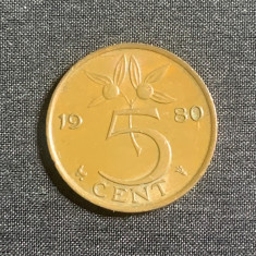 Moneda 5 cenți 1980 Olanda