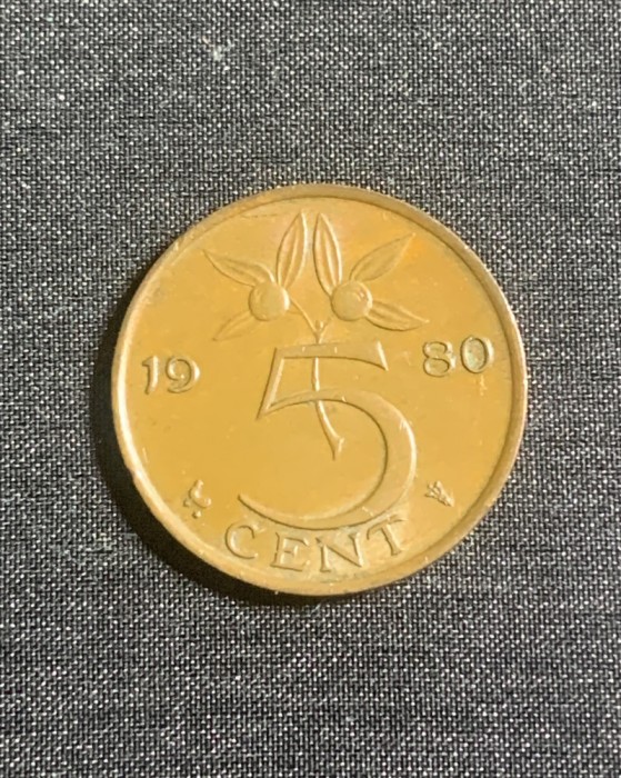 Moneda 5 cenți 1980 Olanda